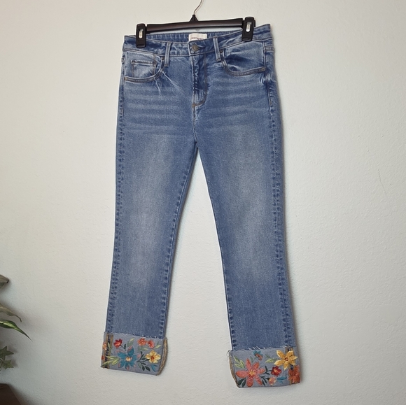DRIFTWOOD Colette Floral Cropped Jean Mid Rise Boho Size 27 - Picture 2 of 15
